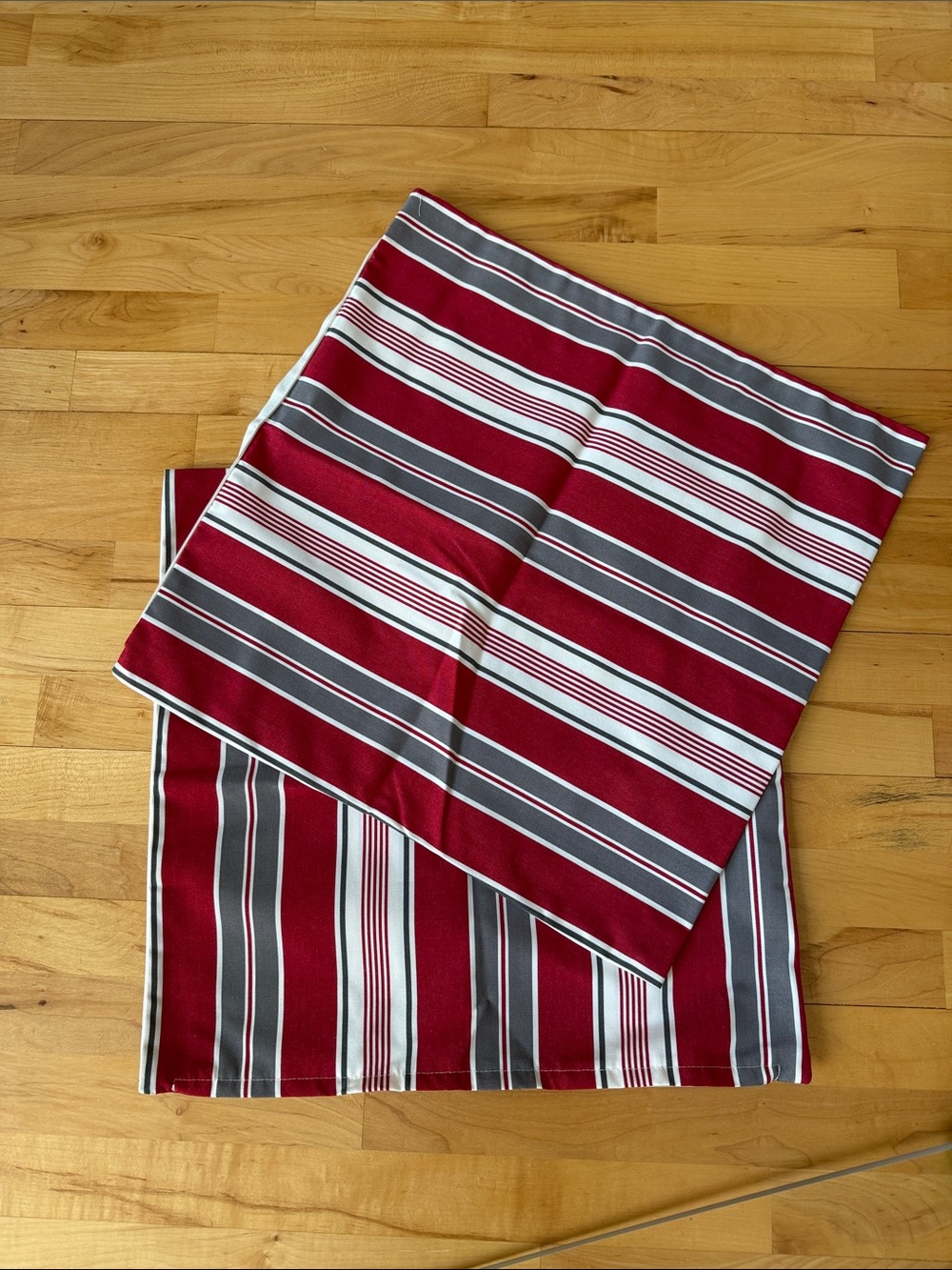 IKEA Red and Gray Striped Pillow Covers Quantity 2